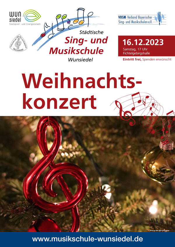 Bild vergrößern: 20231009 PLAKAT Konzerte Musikschule Wunsiedel 2023 Weihnachten